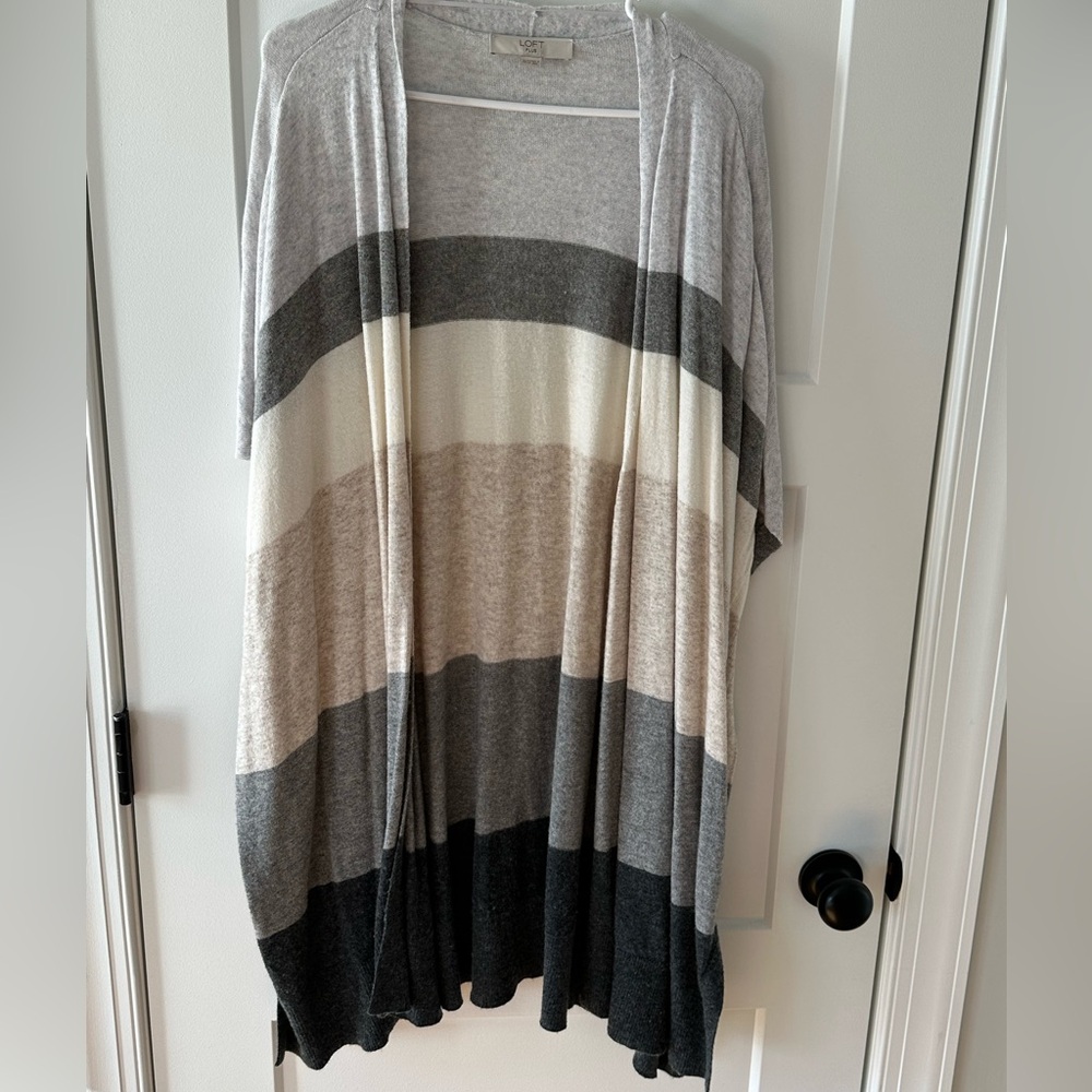 LOFT Plus Colorblock Open Poncho Sweater - Size 20/22